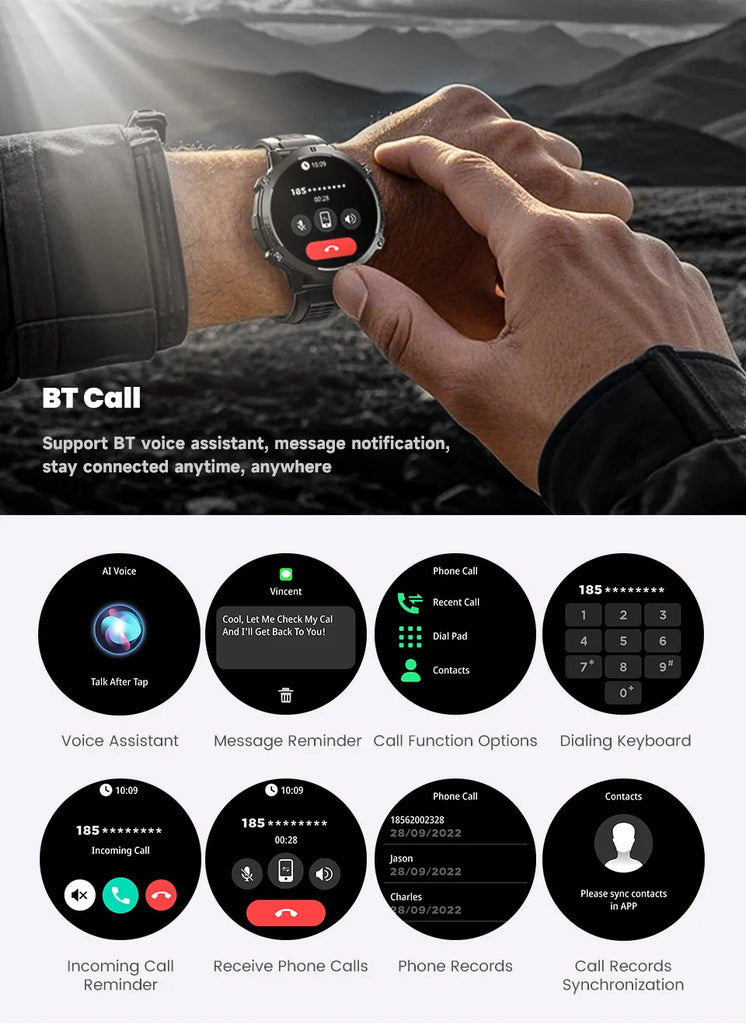 KAVSUMI X3 Outdoor GPS Smartwatch Ultra 2025 1000mAh AMOLED Display 10ATM Waterproof Bluetooth Call Sports Watch