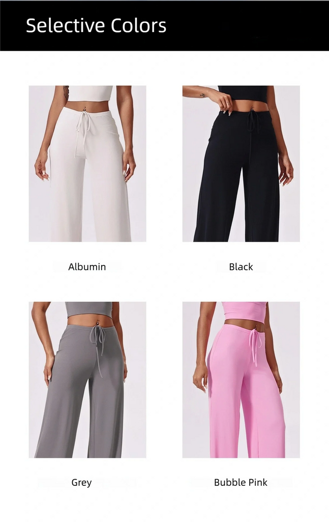 Antibacterial Cooling Wide Leg Sweatpants for Women – Tummy Control & Soft Flowing Fabric for Yoga, Running, Fitness & Outdoor Sports