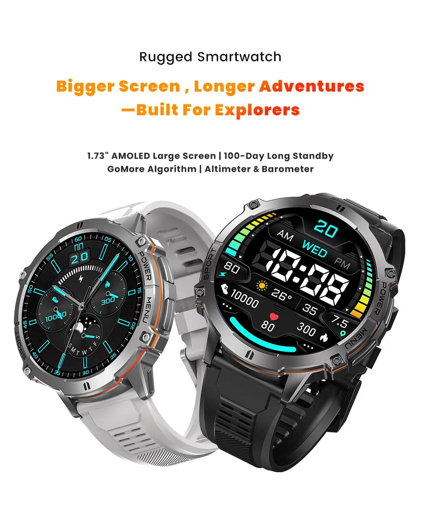 KAVSUMI X3 Outdoor GPS Smartwatch Ultra 2025 1000mAh AMOLED Display 10ATM Waterproof Bluetooth Call Sports Watch