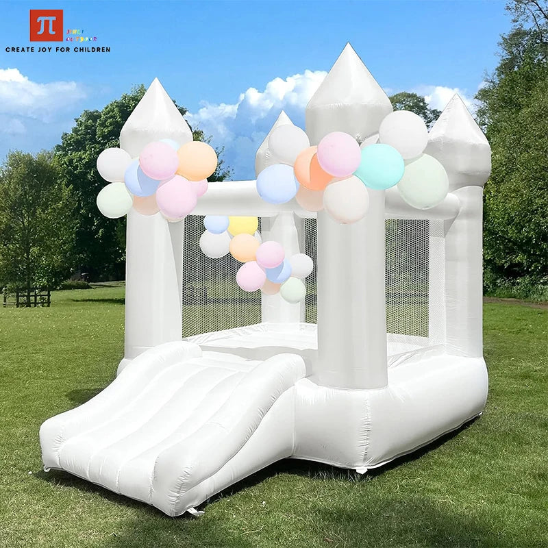 Commercial White Inflatable Bounce House Bouncy Castle 10x10ft with Blower – Kids & Events