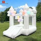 Commercial White Inflatable Bounce House Bouncy Castle 10x10ft with Blower – Kids & Events thumbnail 3