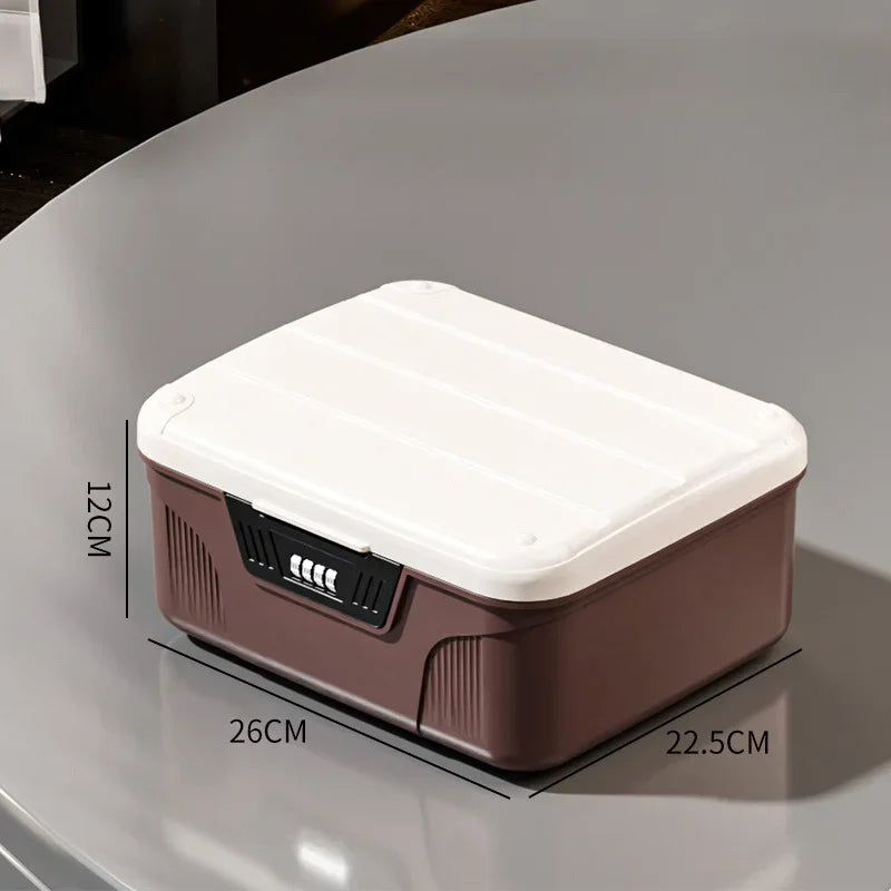 Safe Security Storage Box – Password Lock Organizer for Passport, Cash, Jewelry, and Documents