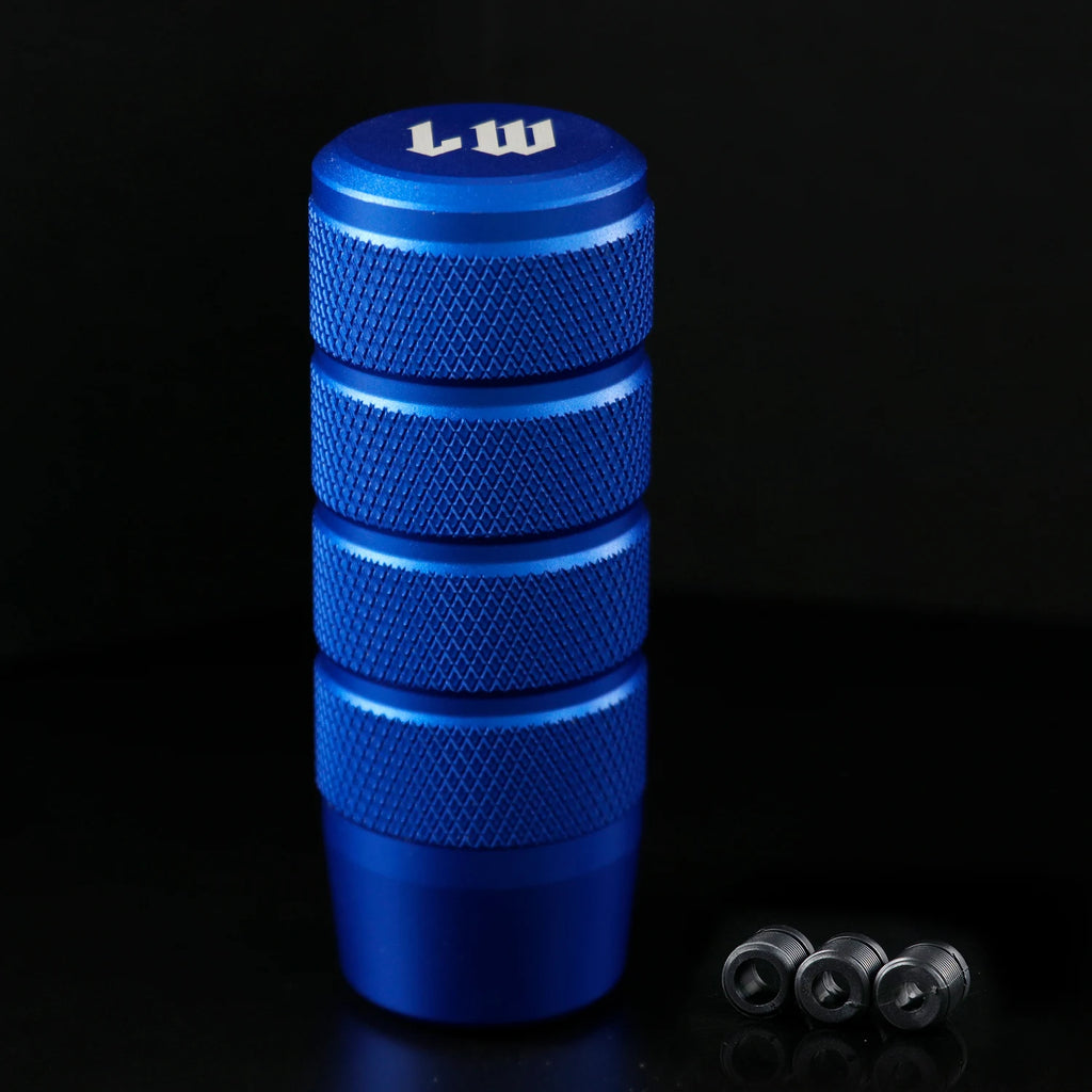 LW 95mm Aluminum Anti-Skid Car Gear Shift Knob – Universal Shifter Lever Head with 8mm 10mm 12mm Adapters – 9 Colors
