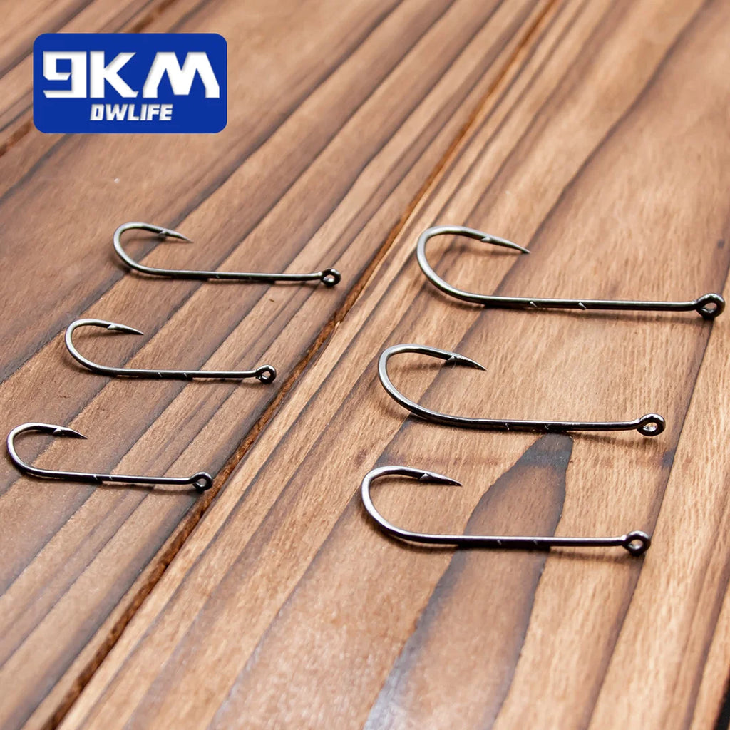 9KM Baitholder Fishing Hooks – 25pcs High Carbon Steel Live Bait Holder Hooks for Freshwater & Saltwater Fishing