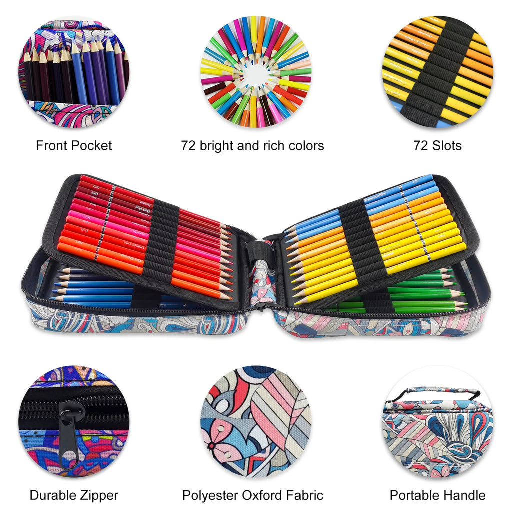 72/120/180/260 Color Lead Pencil Set – Vibrant Watercolor-Style Erasable Art Pencils for Artists & Beginners