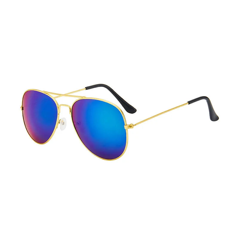 Kids Metal Oval Sunglasses – Cute Fashion Mirror Lens UV Protection for Boys & Girls