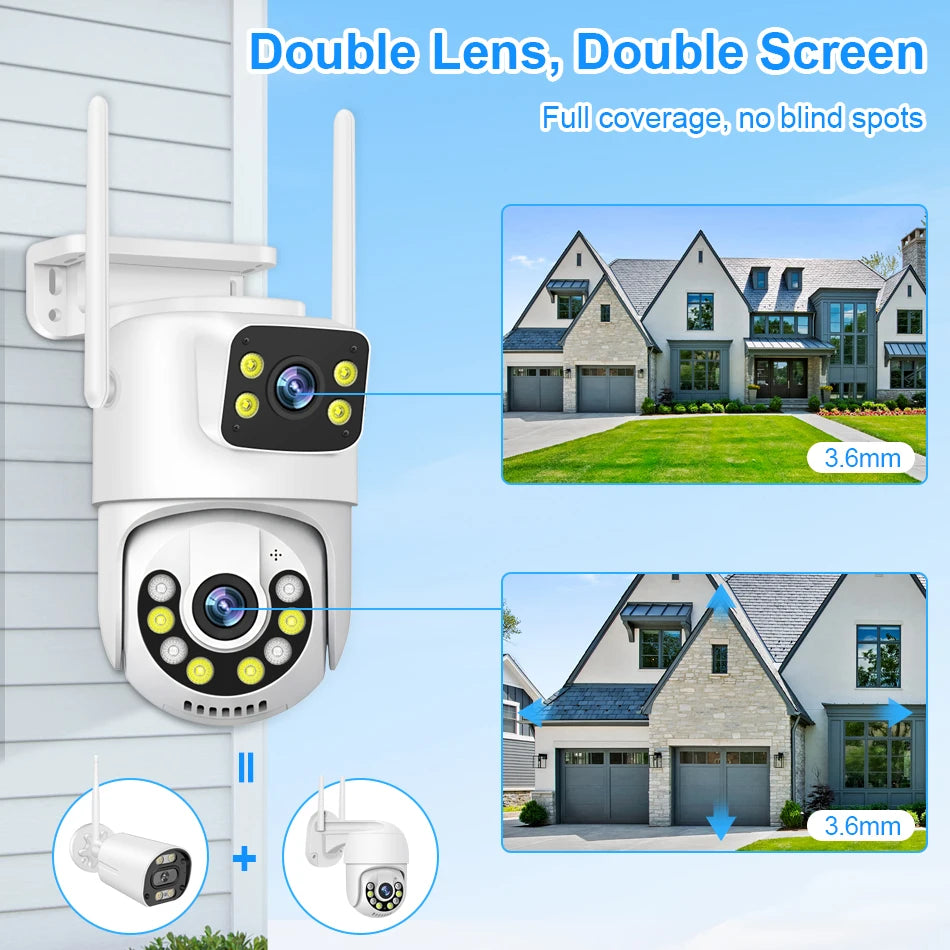 Smar 6MP Dual-Lens Wireless CCTV System 8CH NVR Kit with Audio & Night Vision