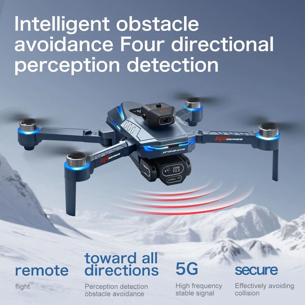 GT8 8K Professional HD Drone with Dual Cameras, 4.3” Screen Remote, Brushless Motor & Obstacle Avoidance – Foldable Quadcopter