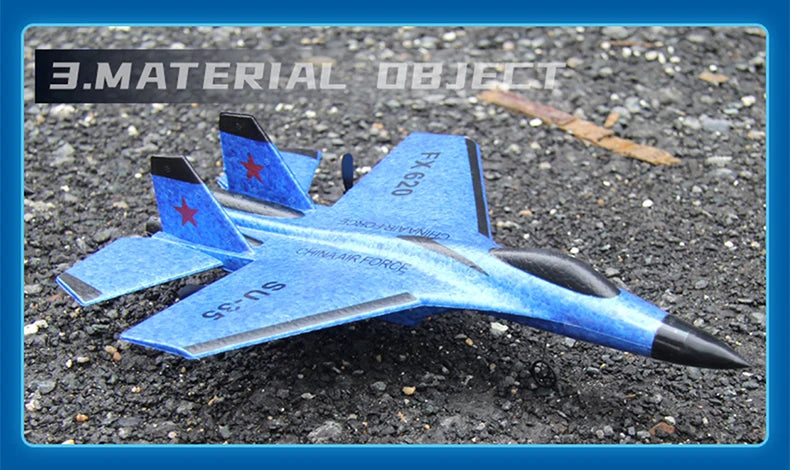 RC Foam Aircraft SU-35 Fighter Plane 2.4G Remote Control Glider for Kids and Adults