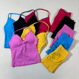 Women’s Seamless Yoga Gym Set – Backless Tank Top & High Waist Scrunch Shorts (2PCS) thumbnail 2
