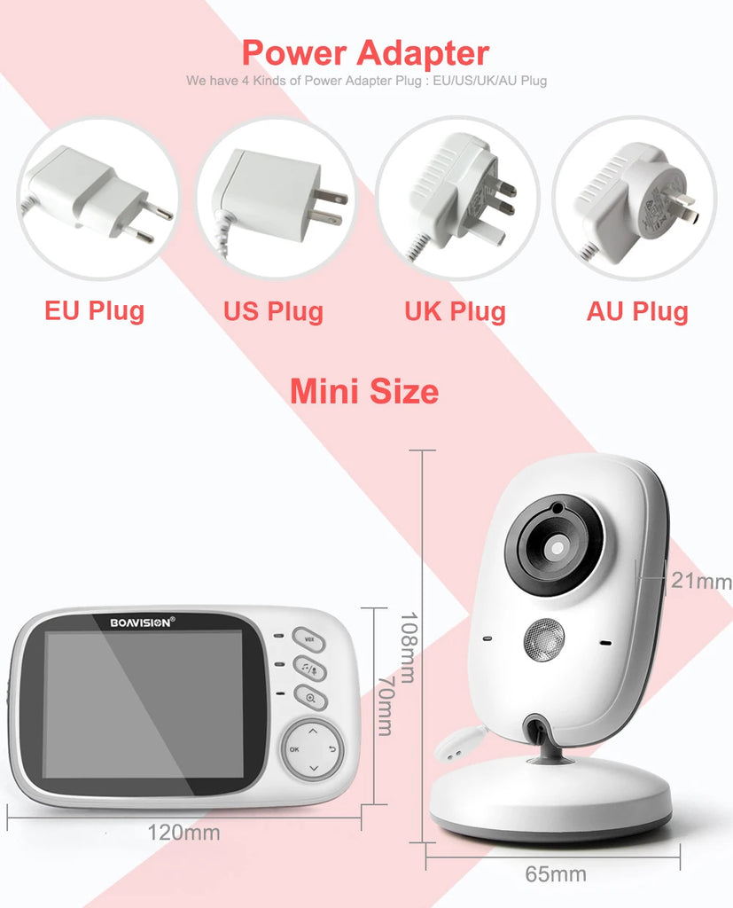 VB603 2.4G Wireless Video Baby Monitor with 3.2" LCD, Two-Way Audio, Night Vision & Temperature Monitoring