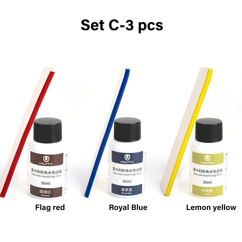 30ml Professional Leather Edge Paint – Italy Imported Water-Based Semi-Gloss Edge Oil, 22 Colors DIY Leather Finish