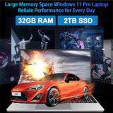 LENO 15.6" Laptop 32GB RAM 2TB SSD Intel 6500Y Windows 11 Notebook with Backlit Fingerprint & 5000mAh Battery thumbnail 14