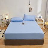 Kuup 3-Piece Solid Colour Queen Bedding Set – Polyester Fitted Sheet & Pillowcases with Elastic Band thumbnail 1