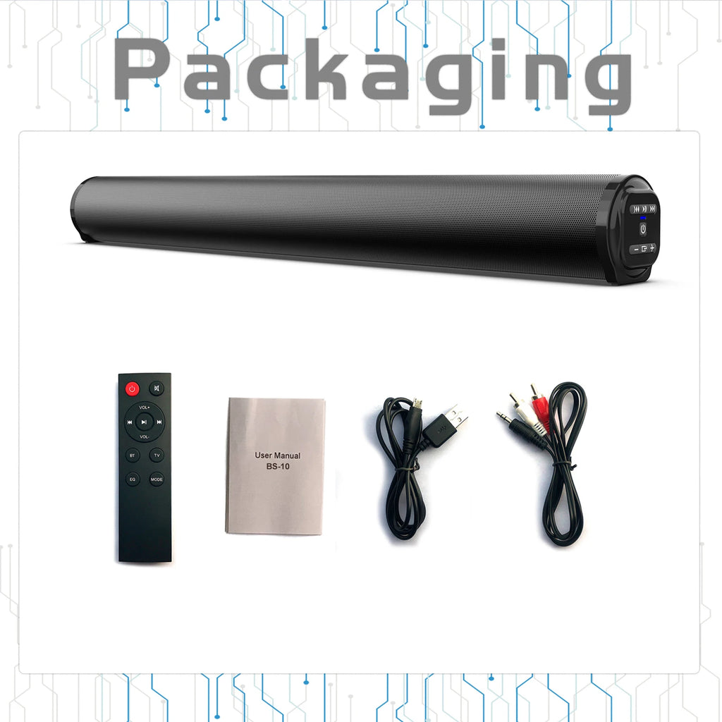 TV Car Sound Bar – Wired & Wireless Bluetooth Home Surround SoundBar for PC, Theater, TV, and Computer