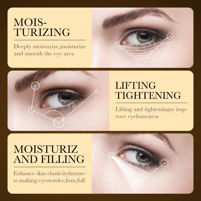 24K Gold Hyaluronic Acid Eye Cream – Anti Dark Circles, Puffiness & Firming Treatment 30ml