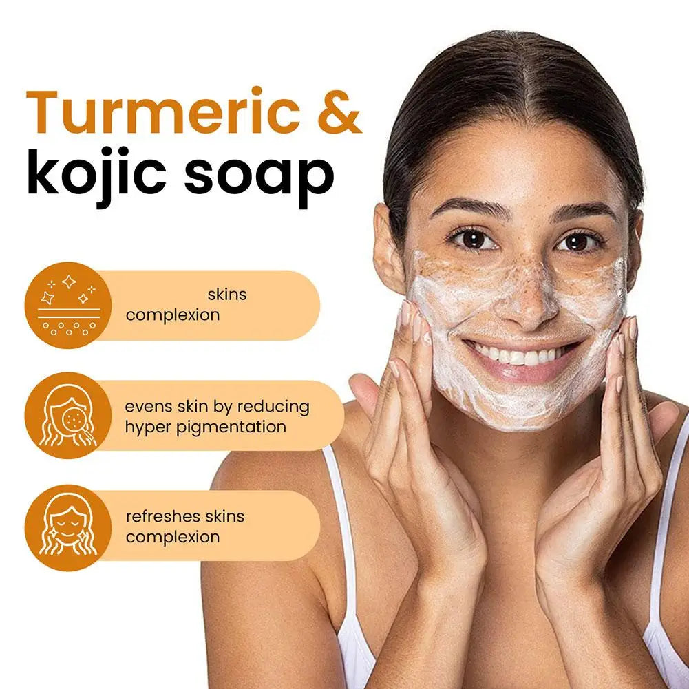 Organic Lemon Turmeric Kojic Acid Soap 100g – Brightening Facial Cleanser for Dark Spots