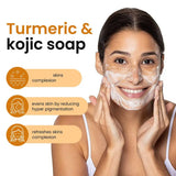 Organic Lemon Turmeric Kojic Acid Soap 100g – Brightening Facial Cleanser for Dark Spots thumbnail 4