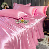 Nordic Silk Rayon Bedding Set 3/4/5 Piece Duvet Cover Bed Sheet Pillowcase Solid Luxury Twin Full Queen King Family Size thumbnail 6
