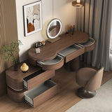 Luxury Modern Bedroom Dressing Table with Mirror, Makeup Stool, and Storage Drawers thumbnail 4