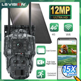 LS VISION 12MP 6K Solar Camera 15X Zoom 4G/WiFi Triple Lens Night Vision PTZ Trail Camera thumbnail 1