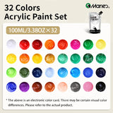 Marie's 32 Colors Professional Acrylic Paint Set 100ml – Rich Pigments for Canvas, Ceramic, Wood – Artists & Hobbyists thumbnail 11