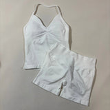 Women’s Seamless Yoga Gym Set – Backless Tank Top & High Waist Scrunch Shorts (2PCS) thumbnail 17