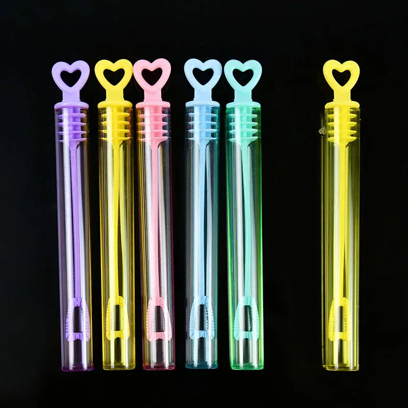 10-50pcs Colorful Heart Bubble Soap Bottles with Wands – Kids Party Favors & Wedding Gifts