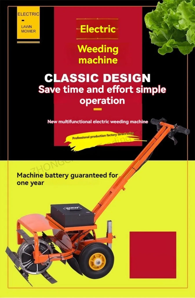 Electric Weeding and Ploughing Machine – Micro-Cultivator for Home and Small Agriculture