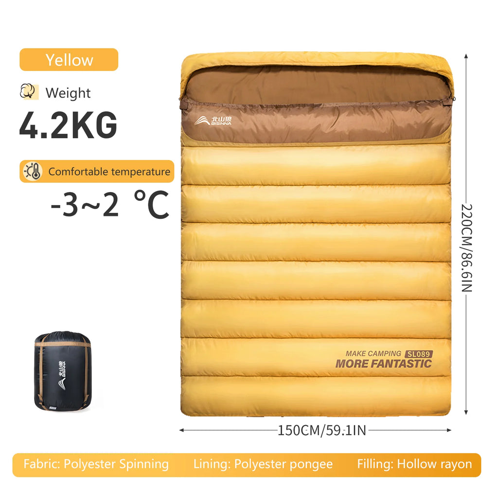 BSWOLF 2-Person Camping Sleeping Bag – Four Seasons, Portable & Warm