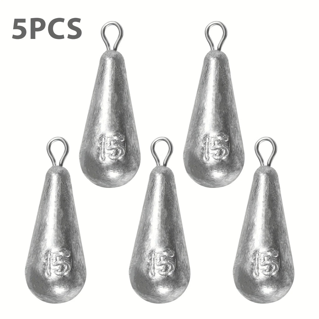Premium Teardrop Fishing Weights Sinkers – 10 Sizes Lead Drop Shot Weights with 360° Swivel for Freshwater & Saltwater