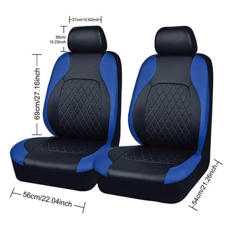 All Season Quilted PU Leather Car Seat Cover Set – Full Surround Waterproof Universal Fit for Sedan, SUV & Pick-Up Truck