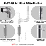 Outdoor Fire Wood Stove Chimney Pipe – Portable Stainless Steel Stove Accessory for Camping & Home Use thumbnail 4