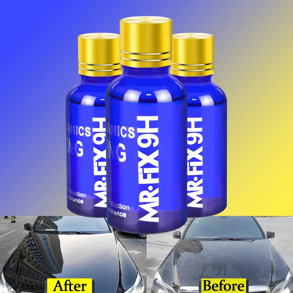 3PCS 9H Car Liquid Ceramic Coat Super Hydrophobic Glass Coating Set – Polysiloxane Nano Materials for Cars