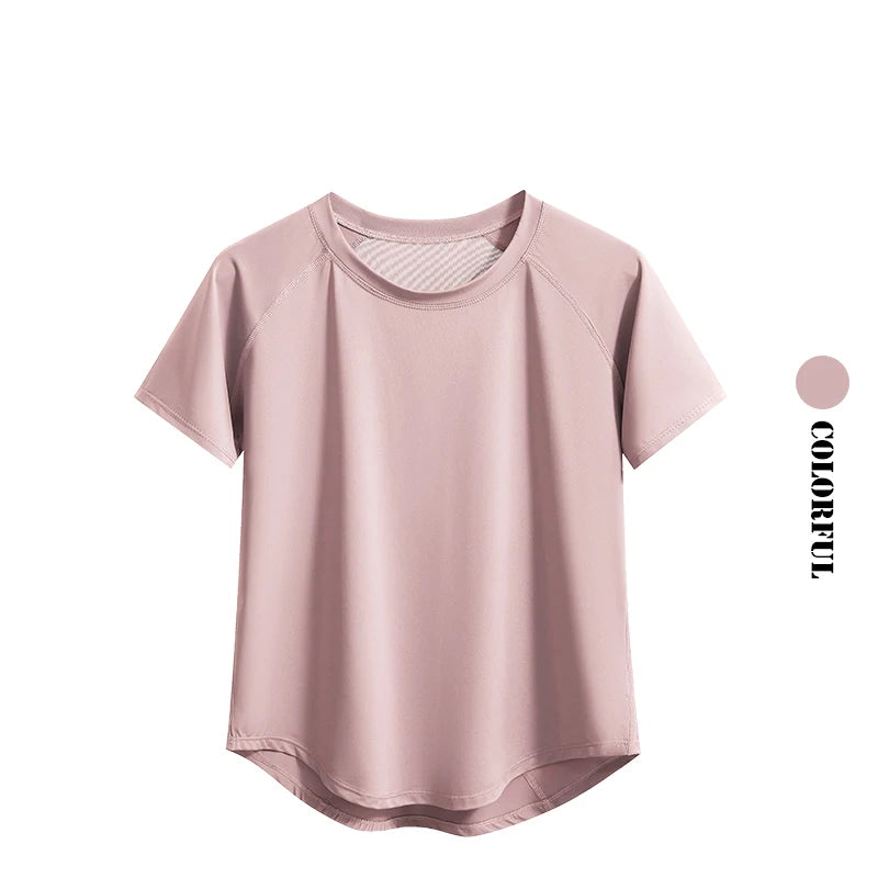 DRUR Women’s Breathable Yoga & Gym T-Shirt – Quick Dry Short Sleeve Workout Top