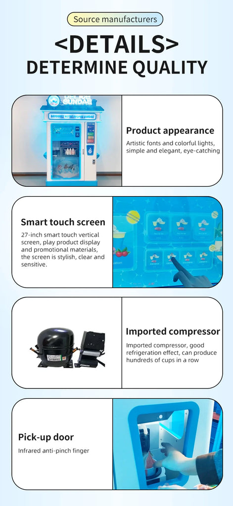 Commercial Outdoor Ice Cream Vending Robot – Fully Automatic Self-Service Soft Serve Dispenser