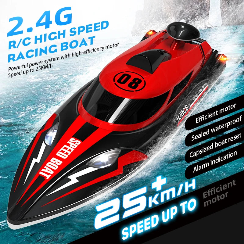 HJ808 RC Battery Boat 2.4GHz 25km/h High-Speed Remote Control Racing Ship Model Toy