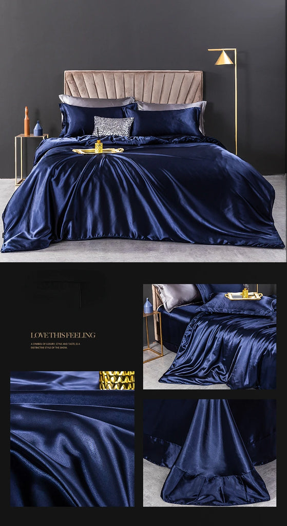 100% Pure Silk Bedding Set – Luxury Duvet Cover, Bed Sheet & Pillowcases