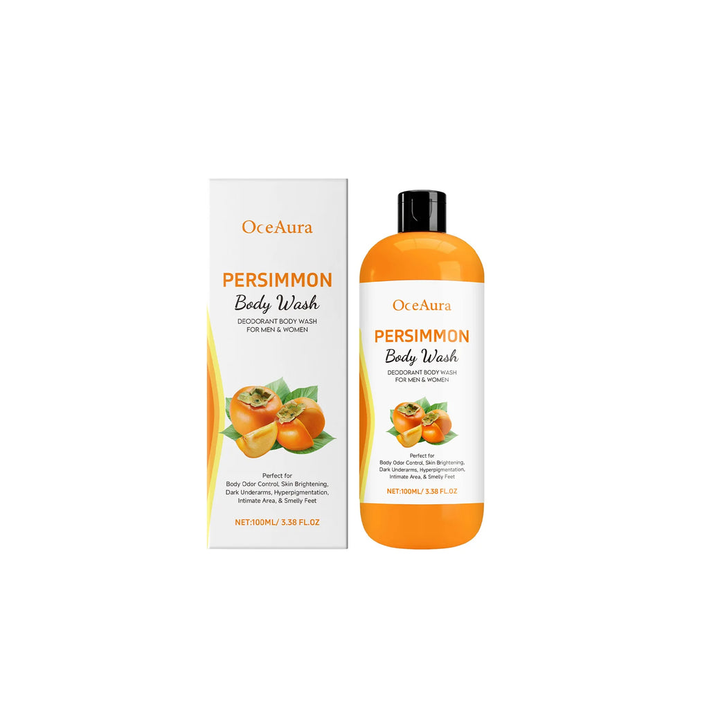OceAura Persimmon Body Wash Odor Control Exfoliating Shower Gel 100ml 200ml 300ml