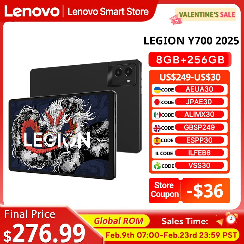 Lenovo Legion Y700 2025 Global ROM Tablet 8.8 Inch 165Hz Display Snapdragon 8 Gen 3 Octa Core 12GB/16GB RAM 256GB/512GB ROM 6550mAh Android