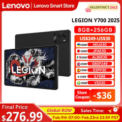 Lenovo Legion Y700 2025 gaming laptop with promotional text on a white background