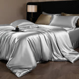 Silk Bed Sheets Set Luxury Bedding with Duvet Cover, Fitted/Flat Sheet & Pillowcases – King, Queen, Full, Twin thumbnail 24