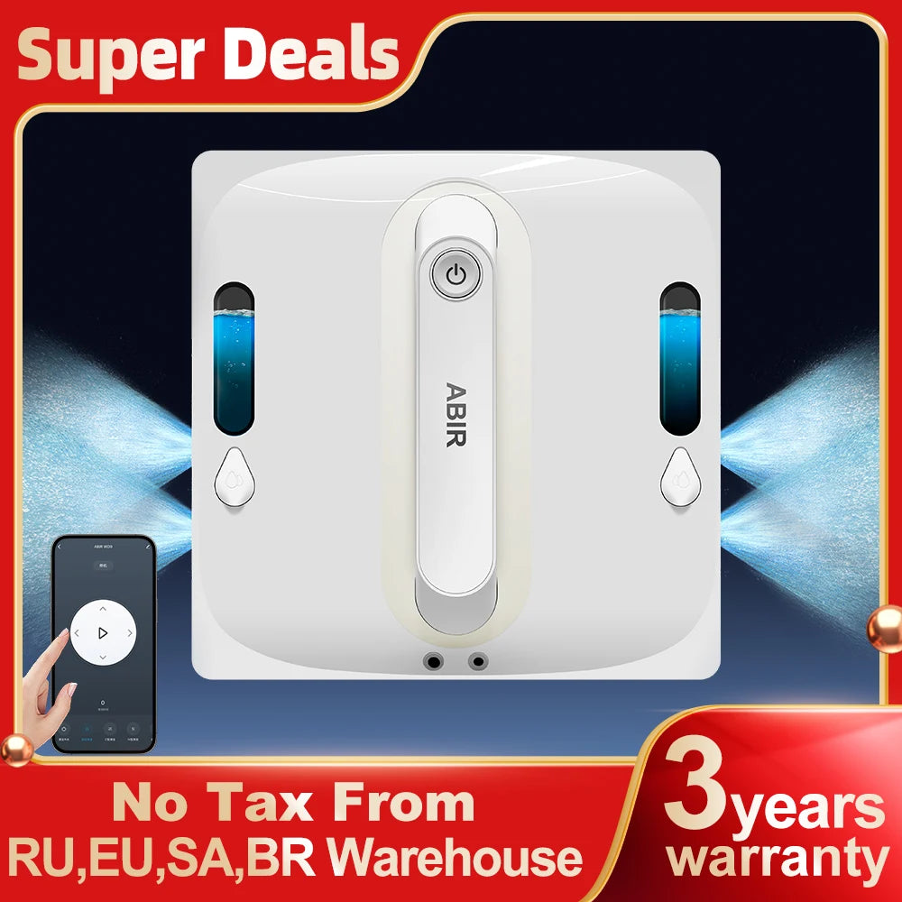 ABIR WD9 Robot Window Vacuum Cleaner 9000PA with 4-Way Water Spray & Laser Sensor