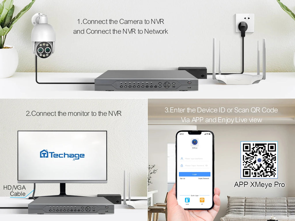 Techage 16CH 8MP Dual Lens PTZ POE CCTV Camera System with Human Detection and Two-Way Audio