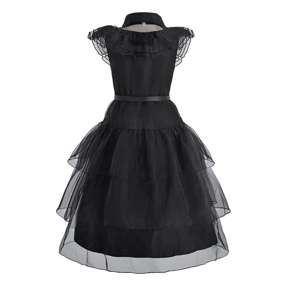 Girls Black Princess Costume Dress – Kids Cosplay Party, Pageant & Halloween Outfit