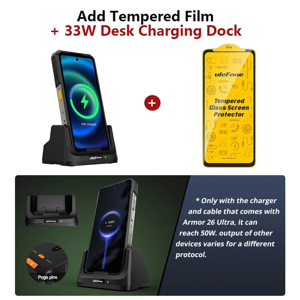 Ulefone Armor 26 Ultra 5G Rugged Waterproof Smartphone 120W Fast Charging 15600mAh 200MP+64MP Camera 24GB+512GB NFC