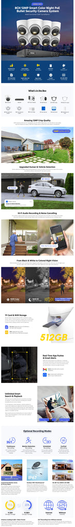 ANNKE 12MP Smart Dual Light 8CH PoE Security Camera Kit – 8 Outdoor CCTV Cameras with NVR