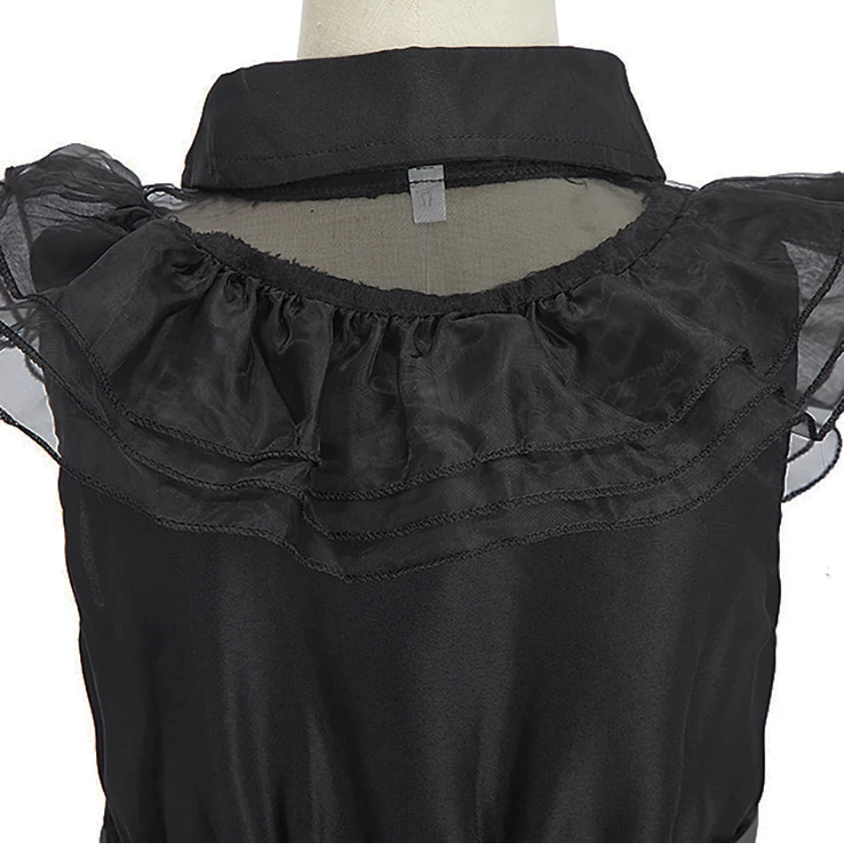 Girls Black Princess Costume Dress – Kids Cosplay Party, Pageant & Halloween Outfit