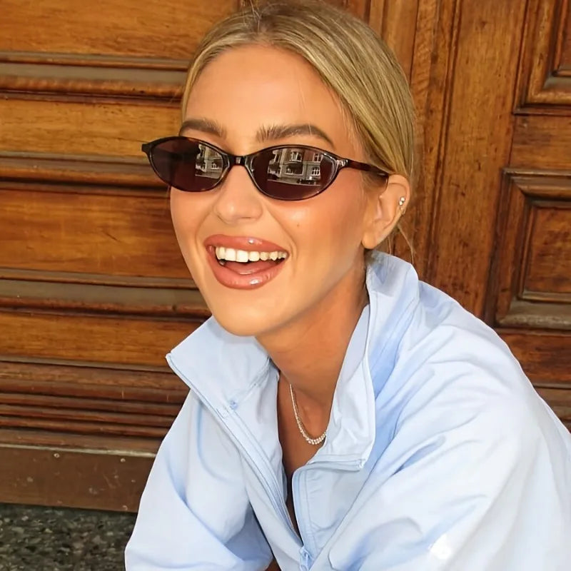 Stylish Women’s Oval Fashion Sunglasses – Small Frame UV400 Everyday Glasses