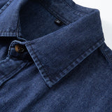 Men’s Casual Cargo Denim Shirt – Heavyweight Vintage Button-Down Workwear Shirt thumbnail 4